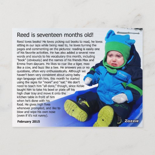 Reed - 17 maanden (sneeuwrecord!) briefkaart (Achterkant)