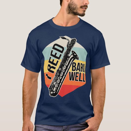 Reed Bari Well Baritonsaxofoonspeler T-shirt (Voorkant)