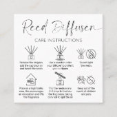 Reed Diffuser Care Instructies Minimalistische Log Vierkante Visitekaartje (Voorkant)