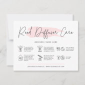 Reed Diffuser Care Instructions Kaart Feminine (Voorkant)