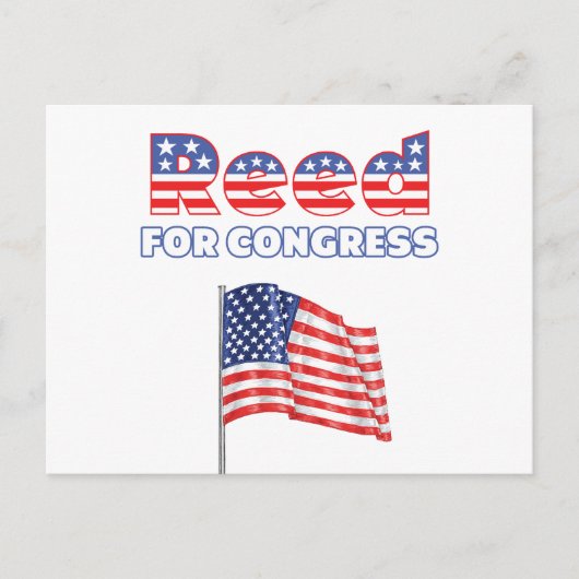 Reed for Congress Patriotic American Flag Design Briefkaart (Voorkant)