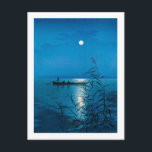 Reed Lake en Full Moon, Koho Shoda, Woodcut Briefkaart<br><div class="desc">Koho Shoda (25 september 1877 - 1 juli 1924) was een Japanse schilder, printmaker en kyoka-meester die van de Meiji-periode tot de Taisho-periode leefde.</div>