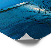 Reed Lake en Full Moon, Koho Shoda, Woodcut Poster (Hoek)