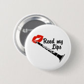 Reed My Lips Clarinet Ronde Button 5,7 Cm (Voorkant /achterkant)