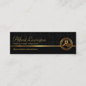 Reed Plant Grunge Exquise Black Gold Line Mini Visitekaartje (Voorkant)