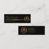 Reed Plant Grunge Exquise Black Gold Line Mini Visitekaartje (Voorkant / Achterkant)