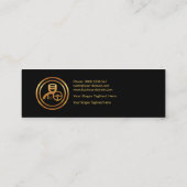 Reed Plant Grunge Exquise Black Gold Line Mini Visitekaartje (Achterkant)