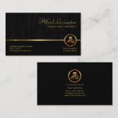 Reed Plant Grunge Exquise Black Gold Line Visitekaartje (Voorkant / Achterkant)