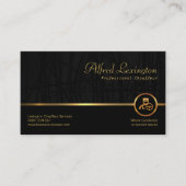 Reed Plant Grunge Exquise Black Gold Line Visitekaartje (Voorkant)