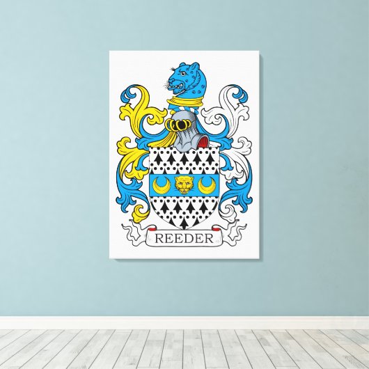Reeder Family Crest Canvas Afdruk (Insitu (Houten vloer))