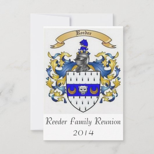 Reeder Family Reunion 2014 Custom Invitations Kaart (Voorkant)