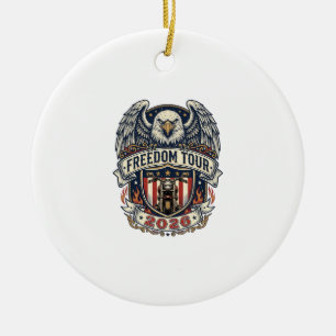reedom Tour 2026 Vintage Eagle Motorfiets Keramisch Ornament