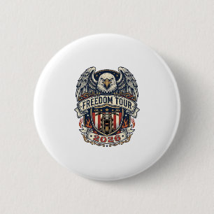 reedom Tour 2026 Vintage Eagle Motorfiets Ronde Button 5,7 Cm