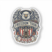 reedom Tour 2026 Vintage Eagle Motorfiets Sticker (Voorkant)
