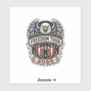 reedom Tour 2026 Vintage Eagle Motorfiets Sticker