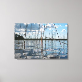 Reeds and Reflections on Rice Lake Canvas Afdruk