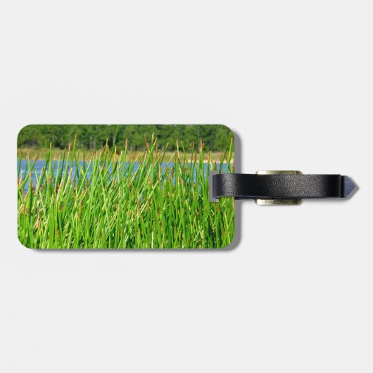 Reeds bomen vijlachtergrond bagagelabel (Achterkant horizontaal)