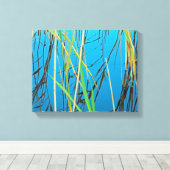 Reeds in een meer canvas afdruk (Insitu (Houten vloer))