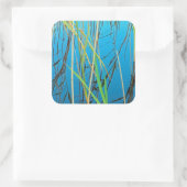 Reeds in een meer vierkante sticker (Tas)