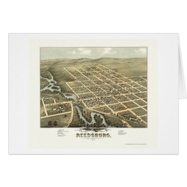 Reedsburg, WI Panoramic Map - 1874 (Voorkant Horizontaal)