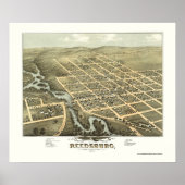 Reedsburg, WI Panoramic Map - 1874 Poster (Voorkant)