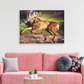 Reeën in het bos (door Rosa Bonheur) Canvas Afdruk (Insitu (Woonkamer))