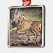 Reeën in het bos (door Rosa Bonheur) Metalen Ornament (Links)