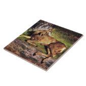 Reeën in het bos (door Rosa Bonheur) Tegeltje (Zijkant)