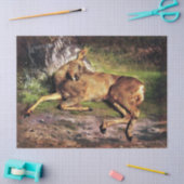 Reeën in het bos (door Rosa Bonheur) Tissuepapier (Craft)