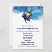 Reef eiland engel vis 3D blauw goud Kaart (Voorkant)