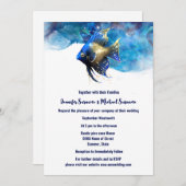 Reef eiland engel vis 3D blauw goud Kaart (Voorkant / Achterkant)