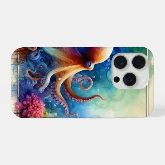 Reef Exploration 2 - Watercolor iPhone Hoesje (Achterkant horizontaal)