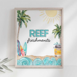 Reef Freshments Drink Party Sign Poster