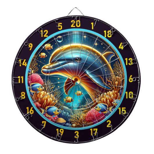 Reef Harmony Dolfijn Dartboard Fun Dartbord (Voorkant)