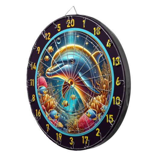 Reef Harmony Dolfijn Dartboard Fun Dartbord (Voorkant Rechts)