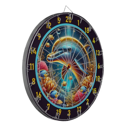 Reef Harmony Dolfijn Dartboard Fun Dartbord (Voorkant Links)