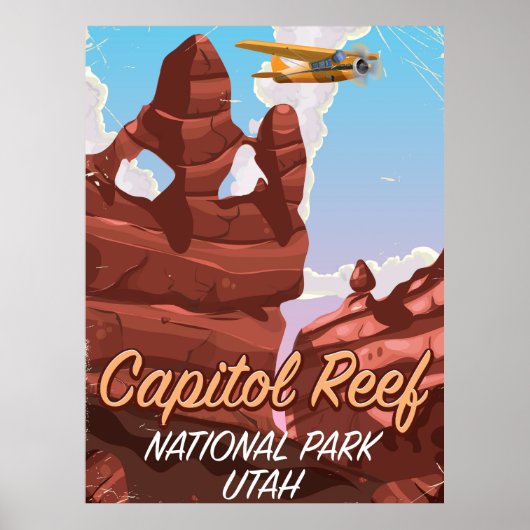 Reef-reisposter Capitol Reef National park Utah. Poster (Voorkant)