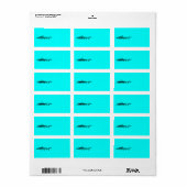  Reef Shark Illustratie Neon Blauwgroen Blauw Etiket (Full Sheet)