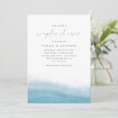 Reef Tides Coastal Waterverf Couples Shower Kaart (Staand voorkant)