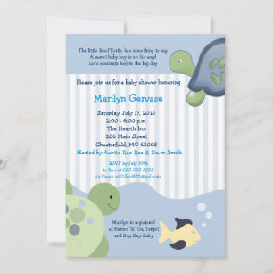 REEF TURTLE 5x7 Baby shower Uitnodiging