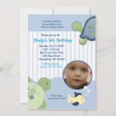 REEF TURTLE Foto 5x7 Aangepaste uitnodiging op fee (Voorkant)