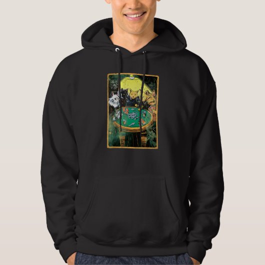 Reefer Kitties Playing Poker   For Feline Poker Re Hoodie (Voorkant)