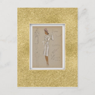 Reefer topcoat droeg over 2 stuks pak. jaren veert briefkaart