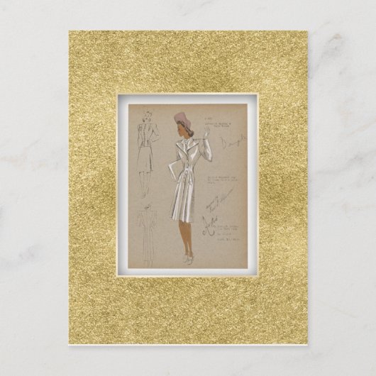 Reefer topcoat droeg over 2 stuks pak. jaren veert briefkaart (Voorkant)