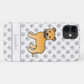 Reeh Engelse Staffie Schattige Cartoon Hond & Naam Case-Mate iPhone Case (Achterkant (horizontaal))