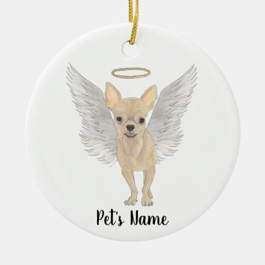 Reeherten Tan Crème Chihuahua Sympathie Herdenking Keramisch Ornament (Voorkant)