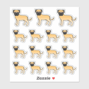 Reekalf Bullmastiff Moppige Cartoon Honden Sticker