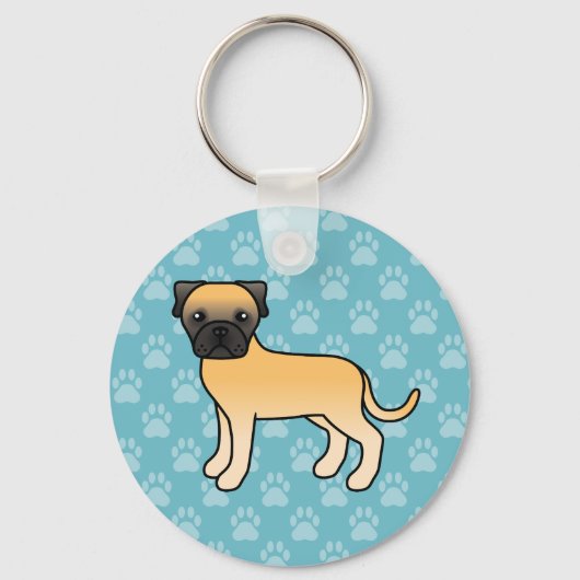 Reekalf Cute Bullmastiff Hond Sleutelhanger (Voorkant)