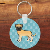 Reekalf Cute Bullmastiff Hond Sleutelhanger (Voorkant)