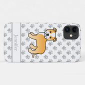 Reekalf En Witte Engelse Staffie Hond & Naam Case-Mate iPhone Case (Achterkant (horizontaal))